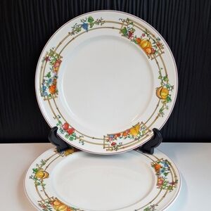 Villeroy & Boch Mon Jardin Dinner Plates 9.5" Fruit Design Luxembourg Set Of 2